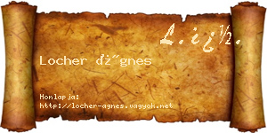 Locher Ágnes névjegykártya